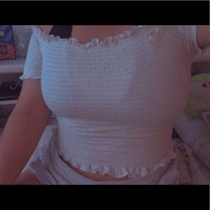 White off the shoulder shirt